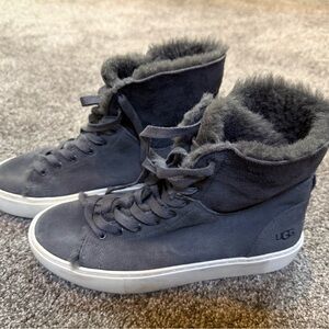 UGG Women's Gray lined suede high-tops - size 8
